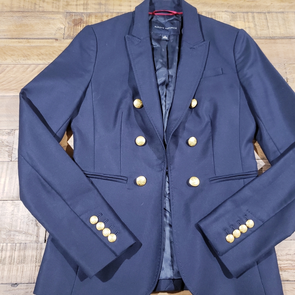 Banana Republic Blazer With Gold Crested Buttons